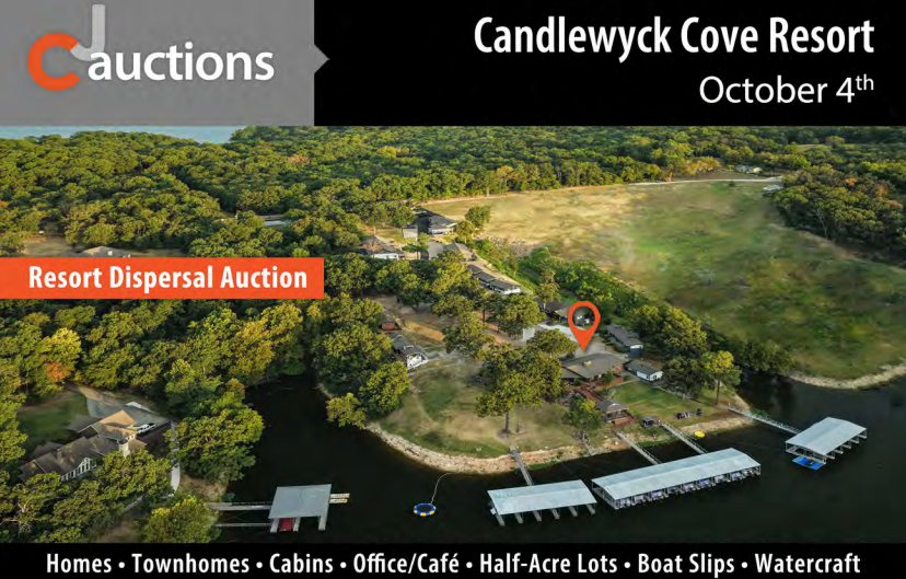 Candlewyck Cove Resort dispersal auction near Grove, Oklahoma, on Sunday, October 4, 2026.